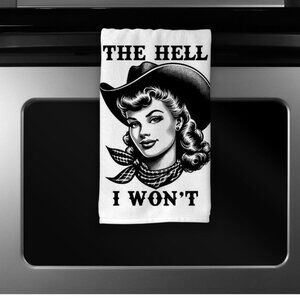 Cowgirl Funny Western Funny Microfiber Kitchen Towel